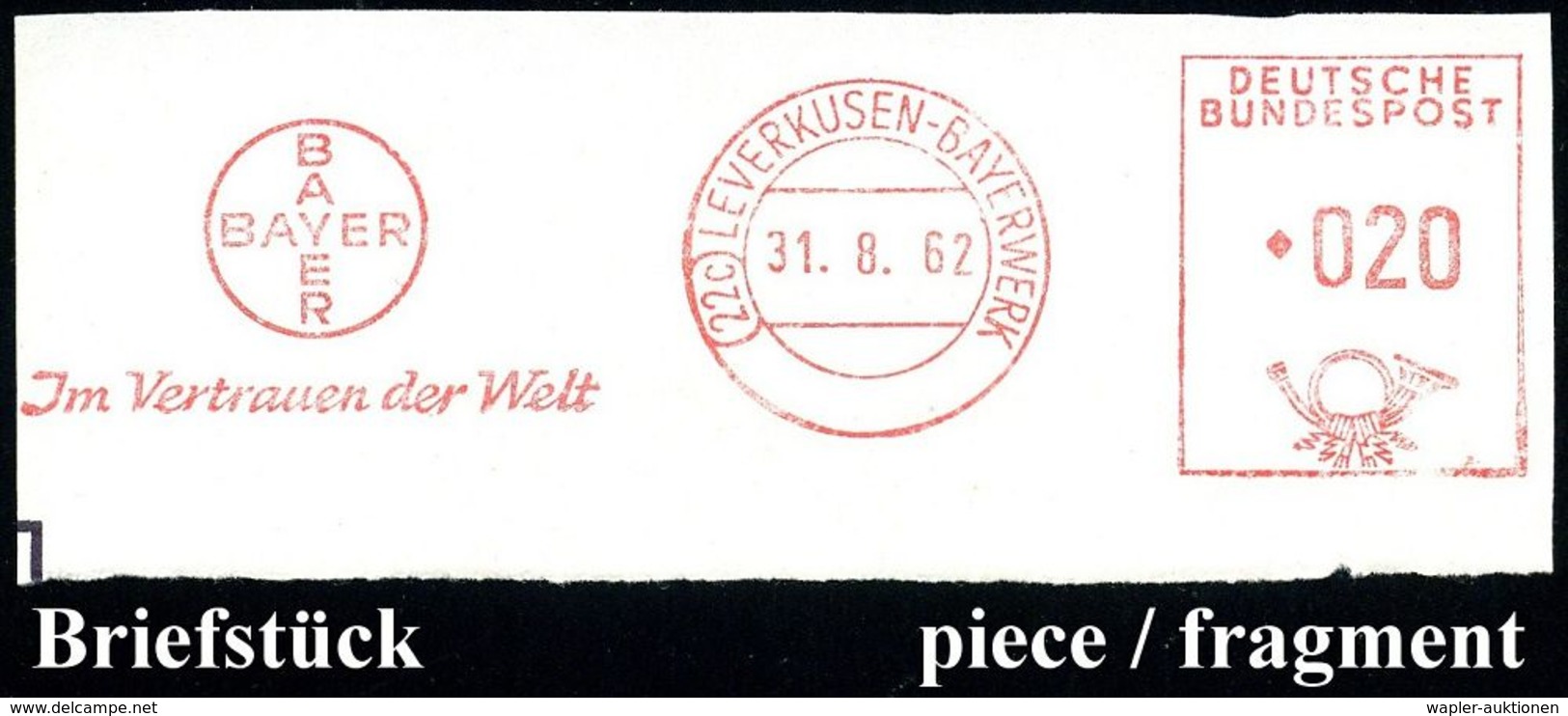 LEVERKUSEN-I.G.WERK.. 1937/70 20 verschiedene AFS des I.G.-Werks Leverkusen bzw. LEVERKUSEN-BAYERWERK.. , 20 kleine Brie