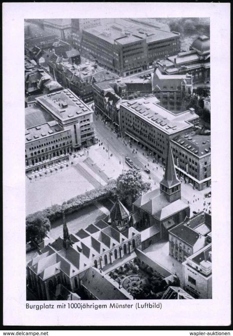 (22a) ESSEN/ KKV-VERBANDSTAG 1951 (10.6.) Seltener SSt (Kreuz-Schiff) Motivgl. Sonder-Kt. (rs. Münsterplatz) Michaelis U - Christianisme