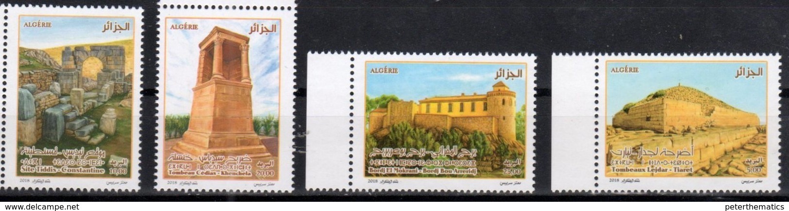 ALGERIA, 2018, MNH, HERITAGE TOMBS, ARCHAEOLOGY, 4v - Archaeology