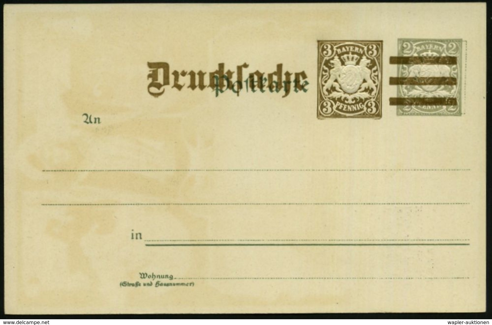 München 1900 (21.4.) PP 5 Pf. Wappen, Grün: 6. Versammlung Verkehrsbeamten-Verein = Frauenkirche (u. Münchner Kindl Mit  - Kirchen U. Kathedralen