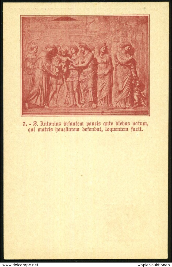ITALIEN 1894 PP 10 C. Umberto I., Braun: 700-Jahrfeier St. Antonius Von Padova, Bild 7 , Rs.: S. Antonius Infantem Pauci - Cristianismo