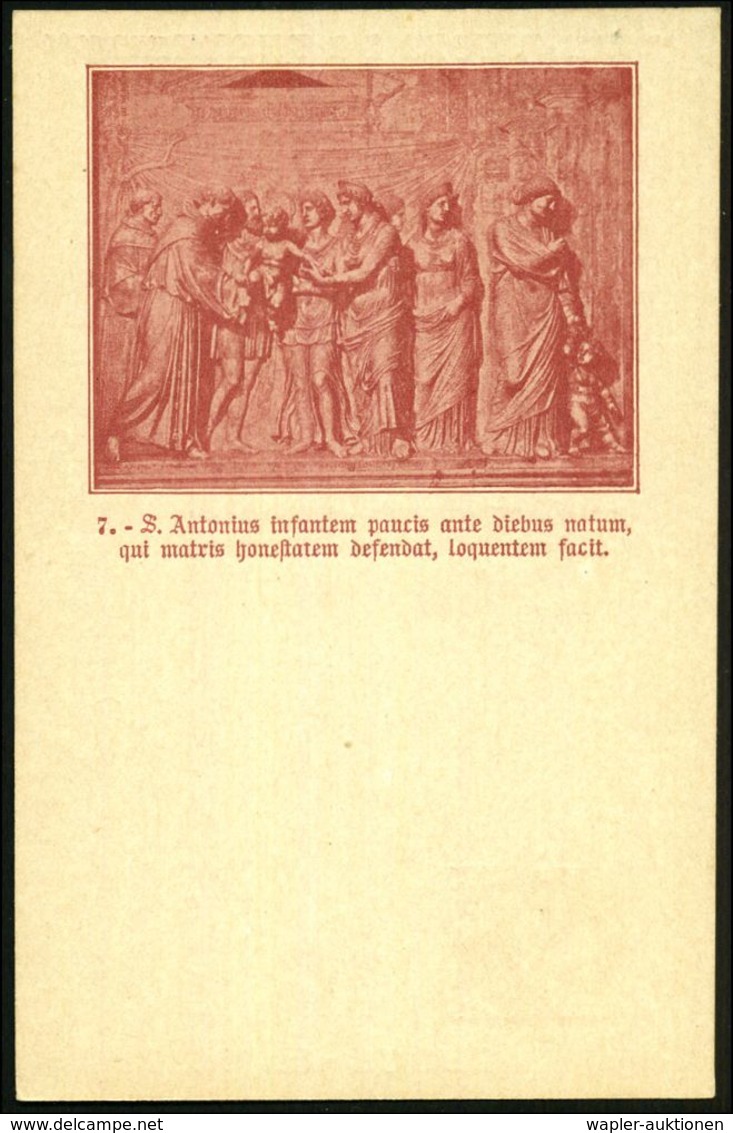 ITALIEN 1894 PP 10 C. Umberto I., Braun: 700-Jahrfeier St. Antonius Von Padova, Bild 7 , Rs.: S. Antonius Infantem Pauci - Christianisme