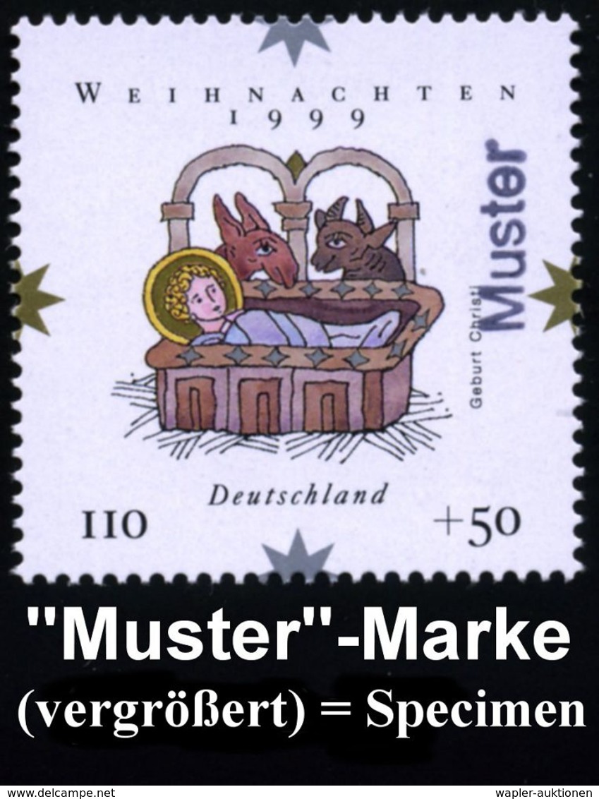 B.R.D. 1999 (Nov.) Weihnachten, Kompl. Satz , Je Mit Amtl. Handstempel  "M U S T E R" , Postfr.  + Amtl. Ankündigungsbla - Noël