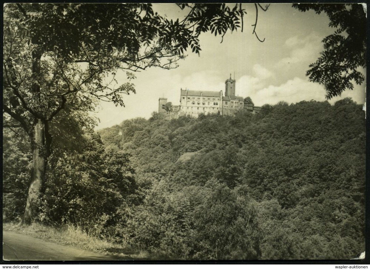 EISENACH/ WARTBURG 1961 (20.6.) HWSt = Wartburg , Motivgl. S/w.-Foto-Ak. (Ostseite) Bedarfskarte N. Hannover (Bo.22) - D - Christianisme