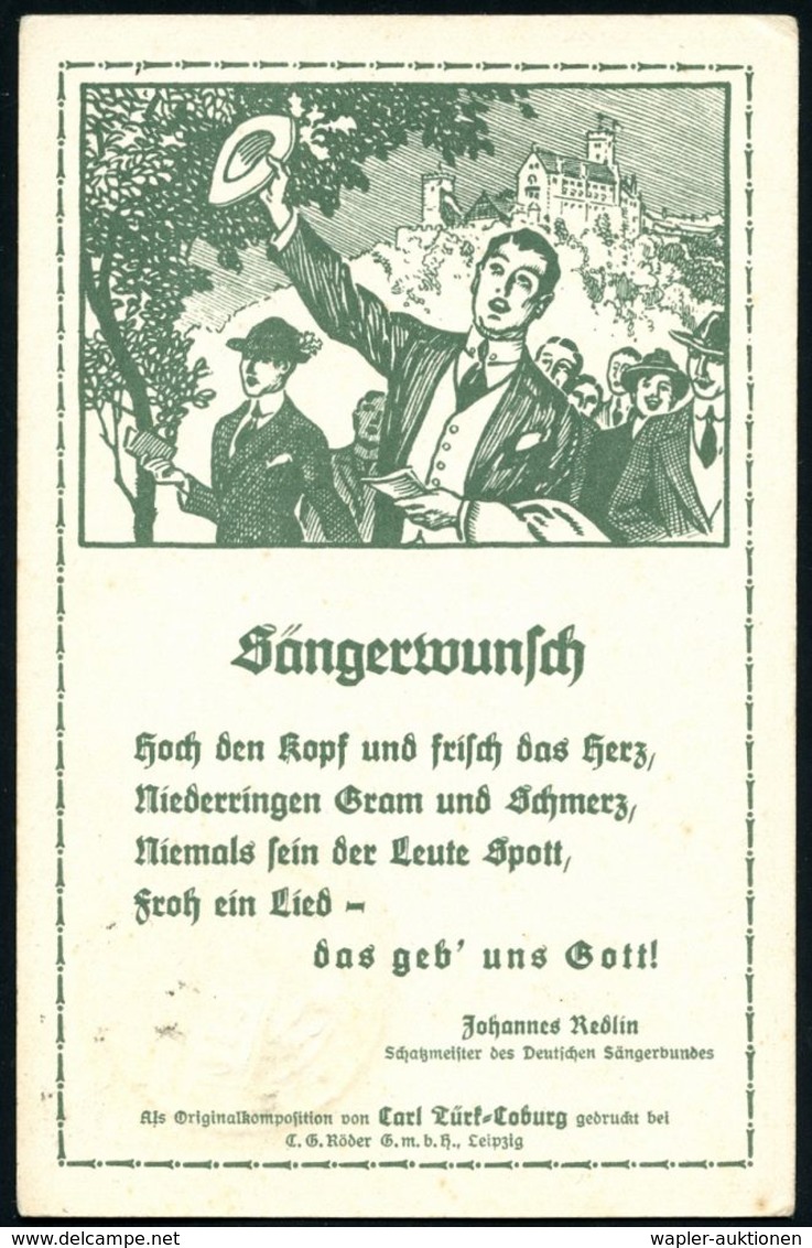 HANNOVER/ Neuntes Deutsches Sängerbundesfest 1924 (26.8.) SSt Auf Passender PP 5 Pf. Adler: Sängerwunsch.. Wartburg (wan - Christianisme