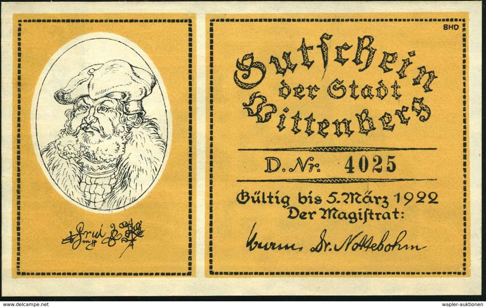 Wittenberg 1922 (5.3.) Infla-Notgeld: 2x 25 Pf., 2x 50 Pf., 1,2,5 U. 10 Mk Mit Motiven Von Luther Bis Napoleon, 30jähr.K - Christianisme