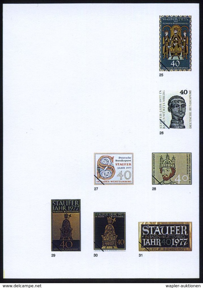 B.R.D. 1977 40 Pf. "Stauferjahr 1977" = Barbarossa-Reliquiar, 31 Verschied. Color- Entwürfe D.Bundesdruckerei A.4 Entwur - Altri & Non Classificati