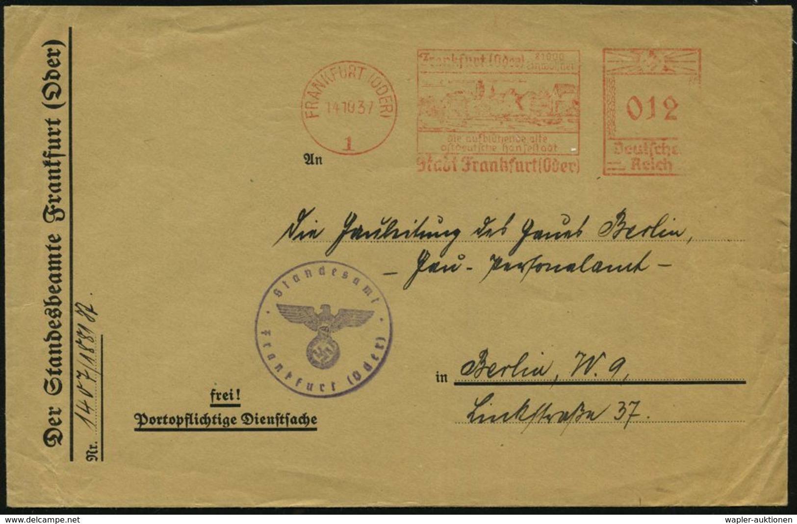 FRANKFURT(ODER)/ 1/ 75000/ Einwohner/ D.aufblühende, Alte/ Ostdeutsche Hansestadt 1931 (28.3.) Dekorat. AFS = Histor. Or - Autres & Non Classés