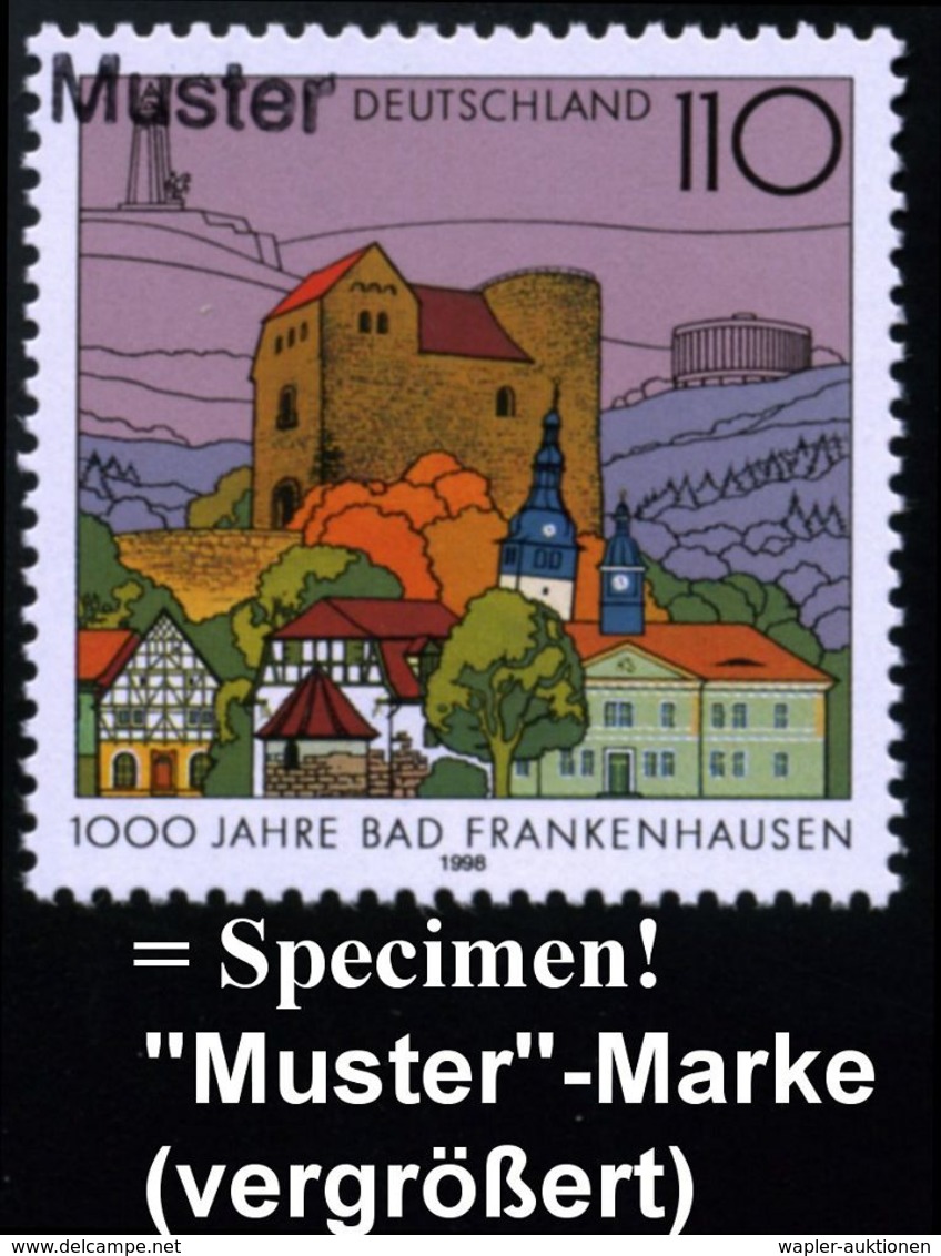 Bad Frankenhausen 1998 (März) 110 Pf. "1000 Jahre Bad Frankenhausen" Mit Amtl. Handstempel  "M U S T E R" , Postfr. + Am - Autres & Non Classés