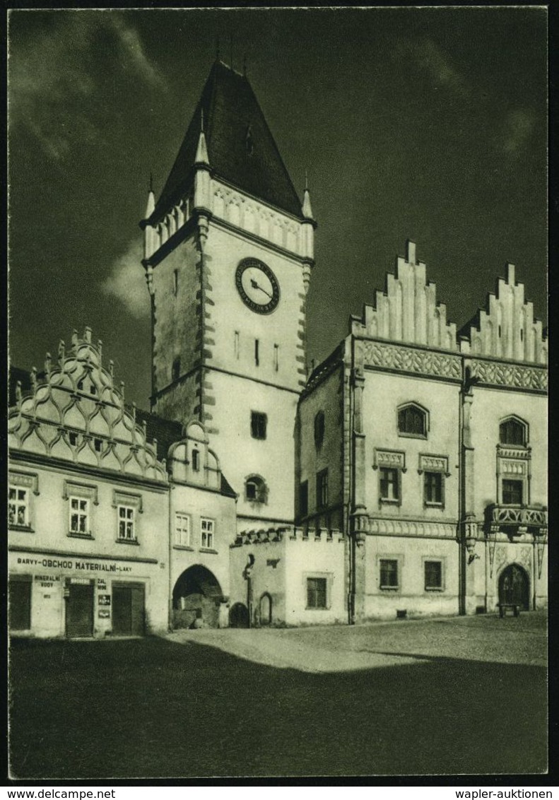 TSCHECHOSLOWAKEI 1953 (15.5.) 1,50 Kc. BiP Gottwald, Braun: Tabor, Renaissance-Rathaus Mit Turm (Uhr) = Schauplatz Der H - Autres & Non Classés