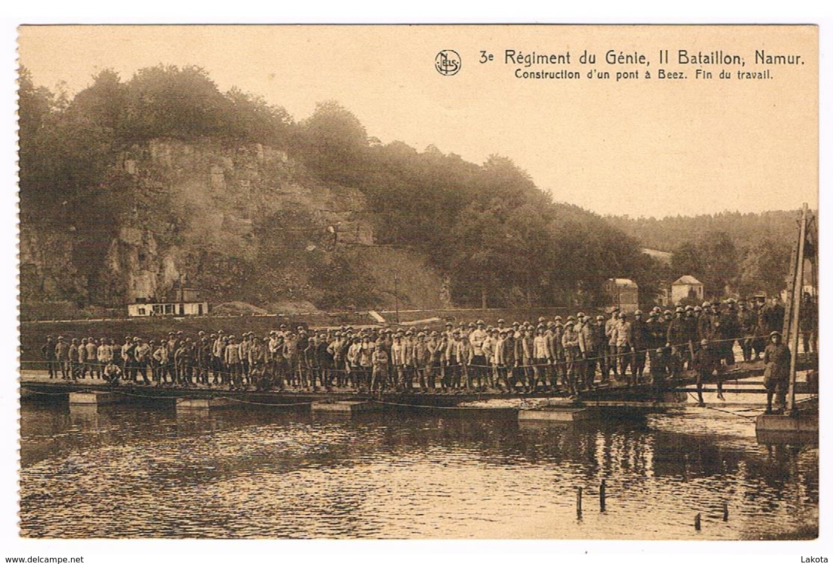 CPA : NAMUR - 3e Régiment Du Génie , II Bataillon, Construction D'un Pont à Beez  - Fin Du Travail - Namur