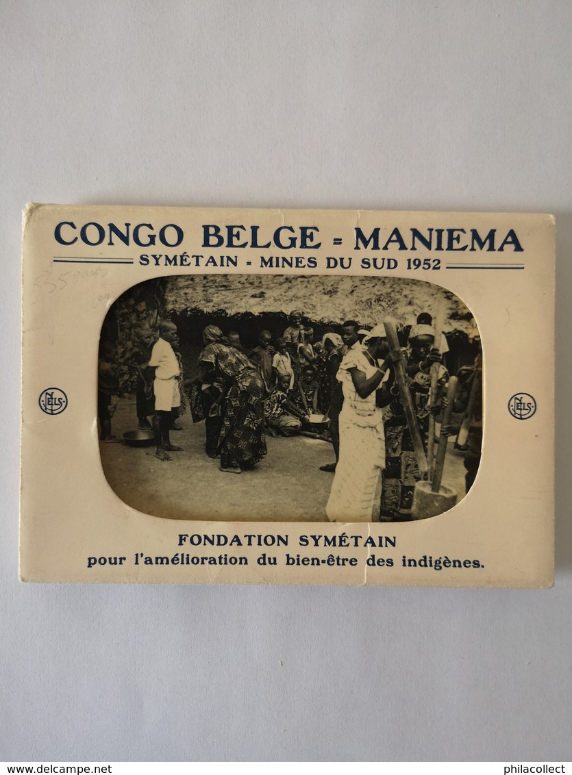 Mapje - Carnet 10 Grande Cartes // Congo Belge // Maniema // Symetain - Mines Du Sud 1952 // Fondation Symetain No 2 - Belgisch-Congo