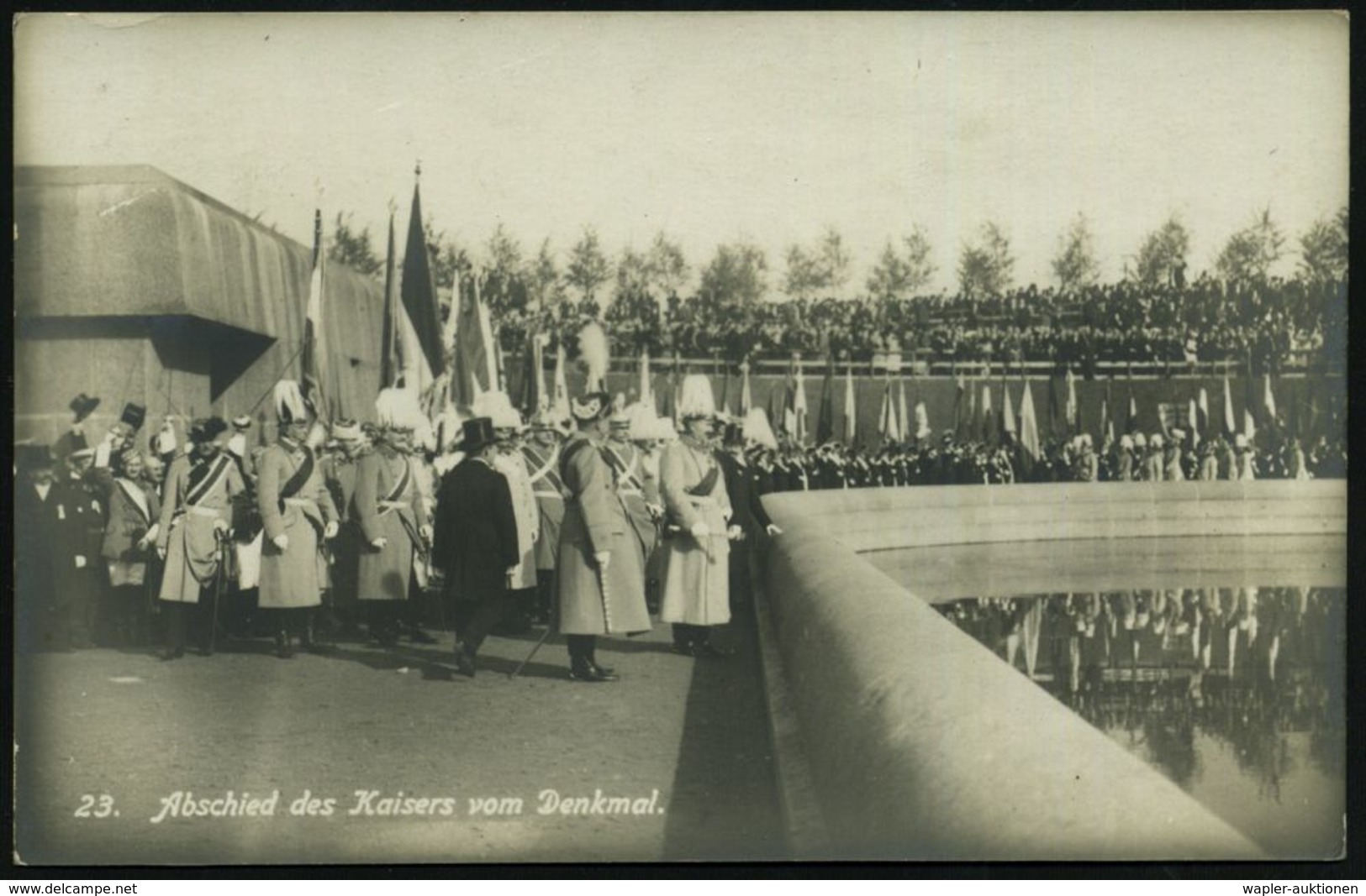 Leipzig 1913 (18.10.) S/w.-Foto-Ak.: Einweihung Völkerschlacht-Denkmals Durch Kaiser Wilhelm II. (Nr.23 Abschied) Ungebr - Autres & Non Classés