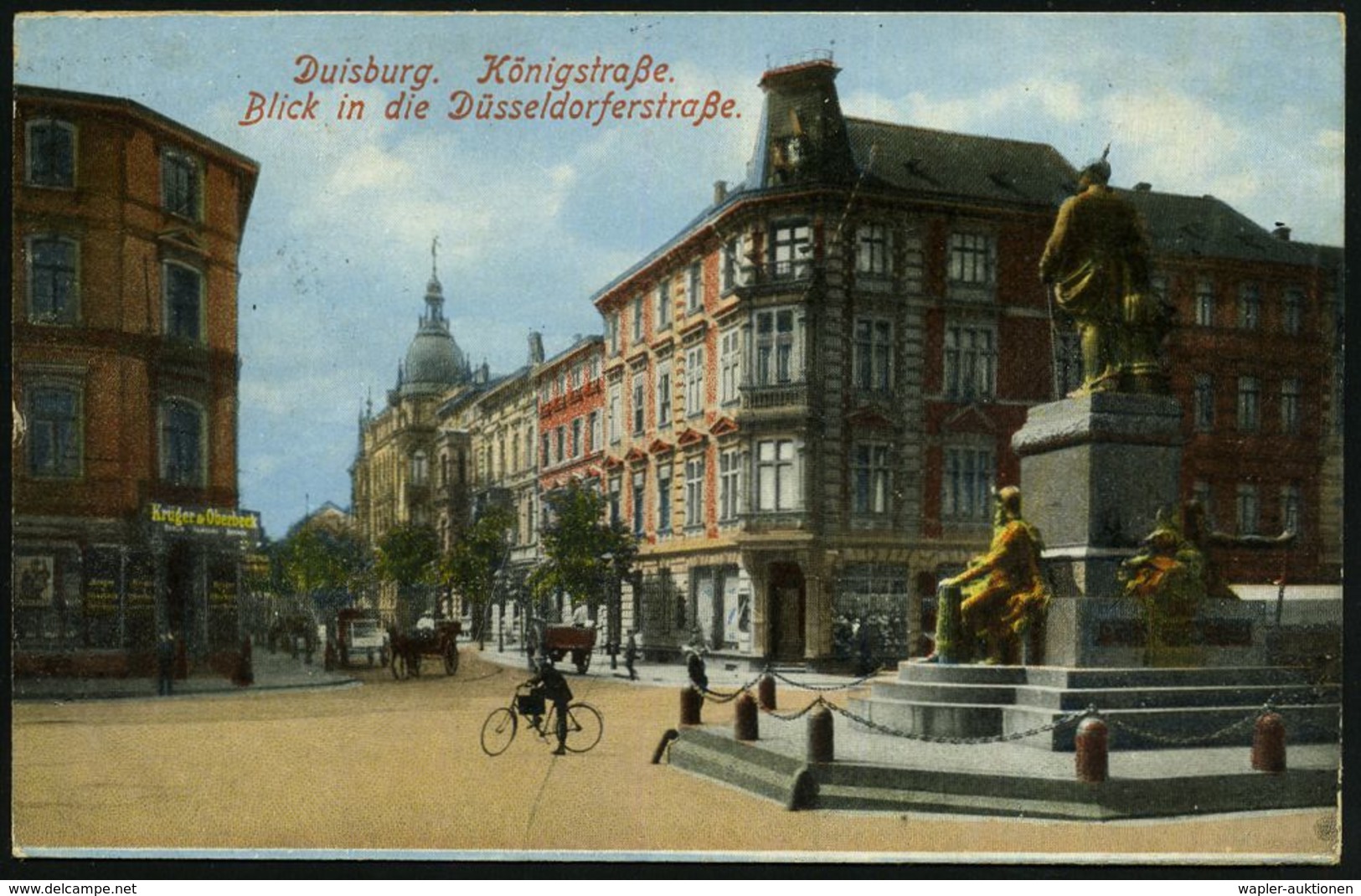 Duisburg 1922 (10.11.) Belgischer Feldpost-1K: POSTES MILITAIRES/ BELGIQUE/9.. (zweisprachiges Feldpostamt No.9) , Klar  - Autres & Non Classés