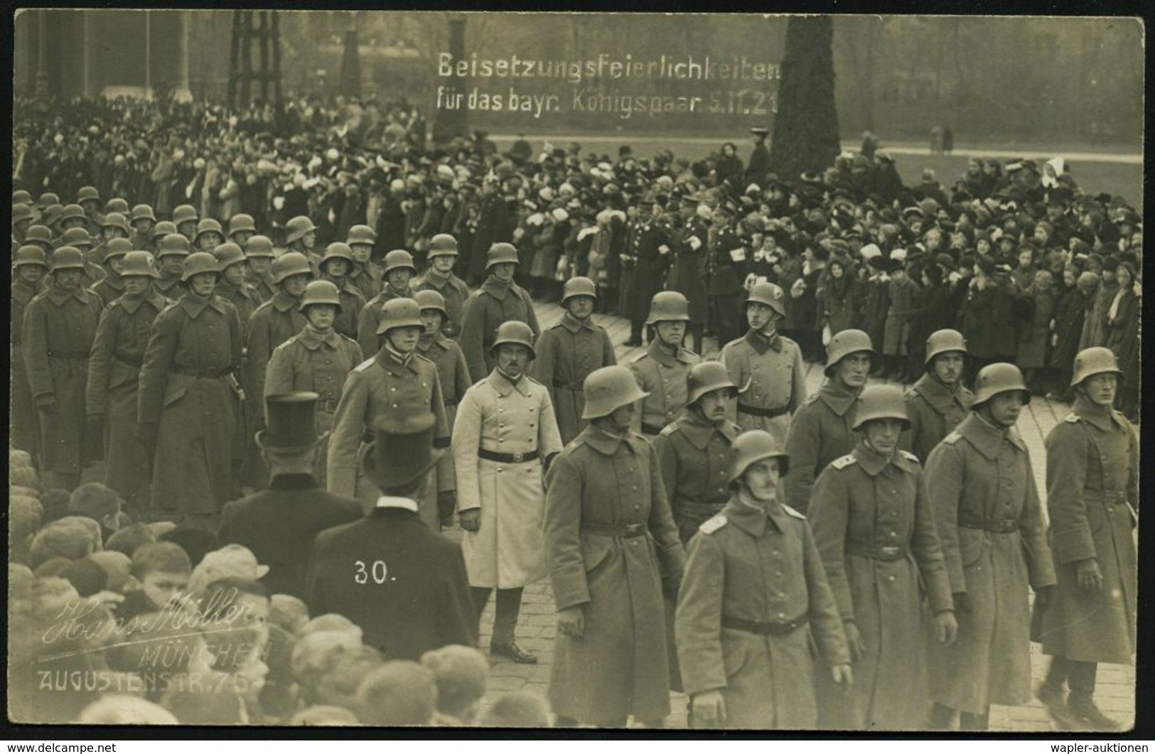 München 1921 (Nov.) Beisetzungsfeier Des Bayer. Königspaares, 3 Verschiedene S/w.-Foto-Ak. Mit Reichswehr-Formationen (u - Otros & Sin Clasificación
