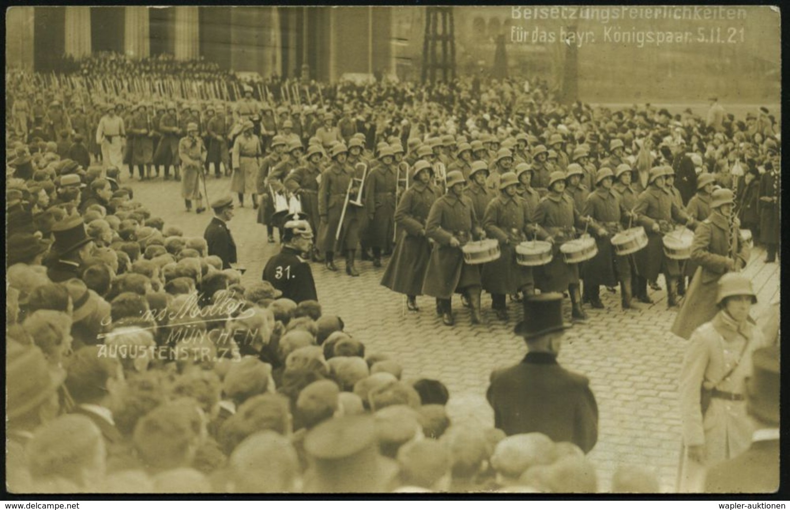 München 1921 (Nov.) Beisetzungsfeier Des Bayer. Königspaares, 3 Verschiedene S/w.-Foto-Ak. Mit Reichswehr-Formationen (u - Autres & Non Classés