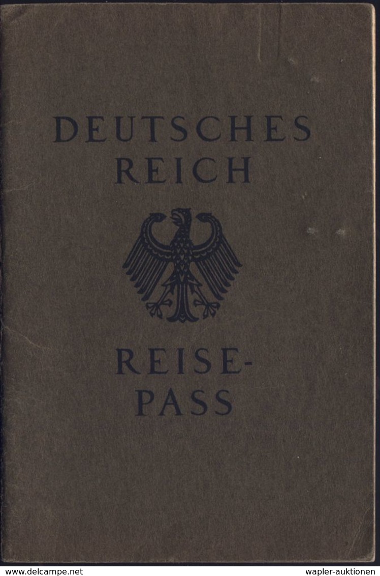 Radevormwald 1936 (31.3.) Reisepaß "DEUTSCHES REICH" Titelseite Noch Mit Weimarer Adler, Einer Frau , Mehrfach Dienst-si - Autres & Non Classés
