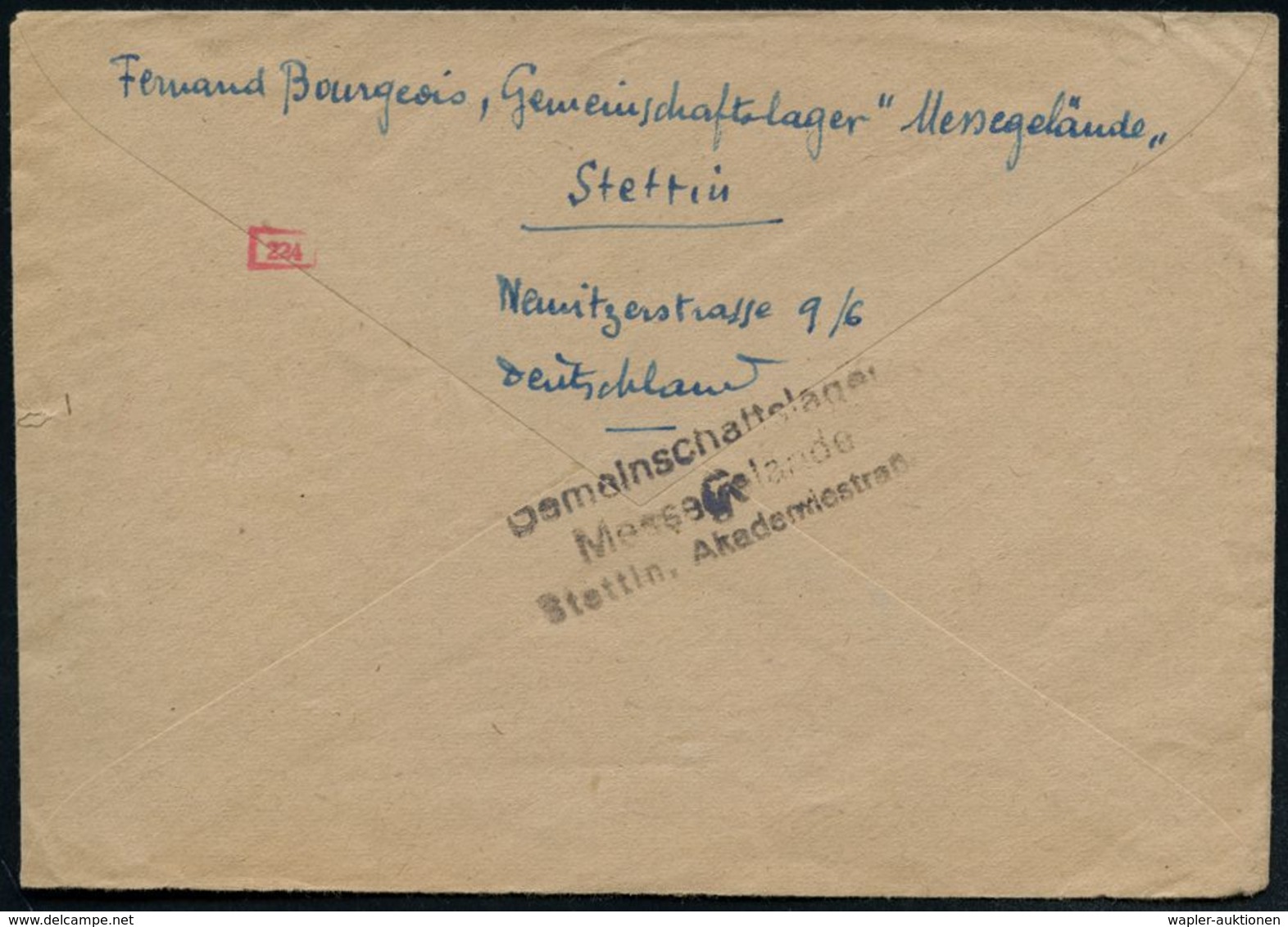 STETTIN 7/ F 1943 (2.12.) 2K-Steg Auf Hitler 1 Pf. U. 24 + 26 Pf. Hitler-Putsch 1923 + Roter Durchlauf-Zensur-1K: A E =  - Autres & Non Classés