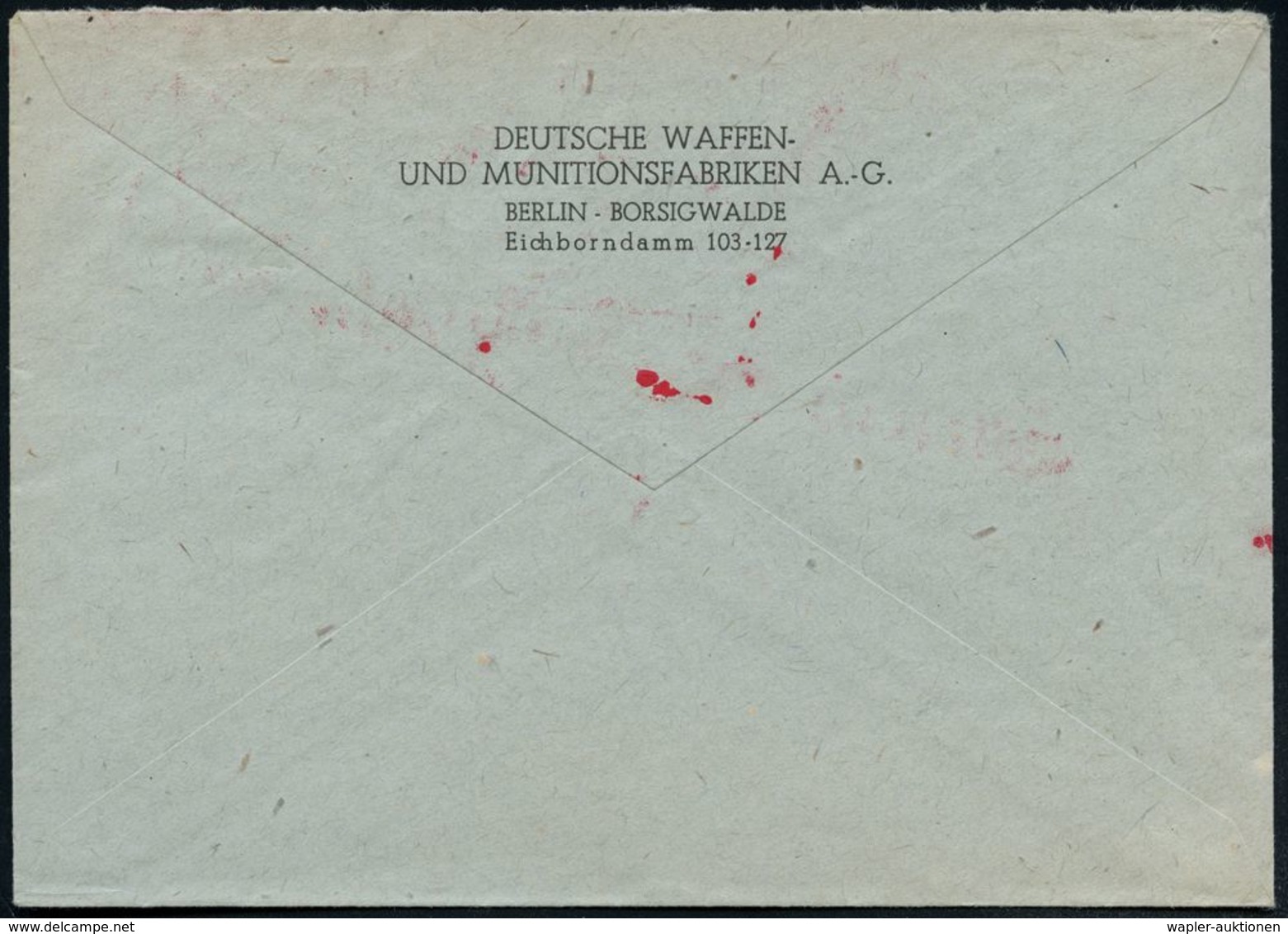 BERLIN-BORSIGWALDE/ DEUTSCHE/ WAFFEN-U./ MUNITIONSFABRIKEN/ AG/ WERK BORSIGWALDE 1943 (8.10.) Seltener AFS (Monogr.-Logo - Autres & Non Classés