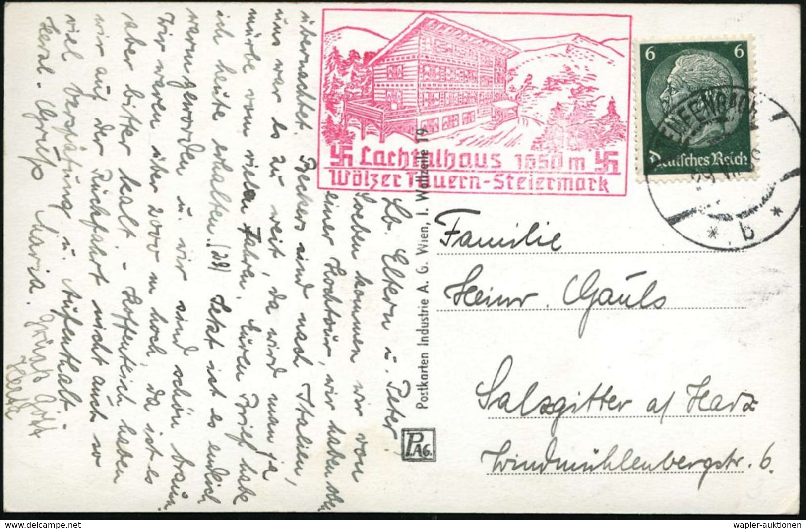 TEUFENBACH/ *b* 1939 (29.7.) Aptierte, Ehem. österr. 1K-Brücke + Roter HdN: Lachtalhaus/Wälzer Tauern-Steiermark Mit Mar - Otros & Sin Clasificación