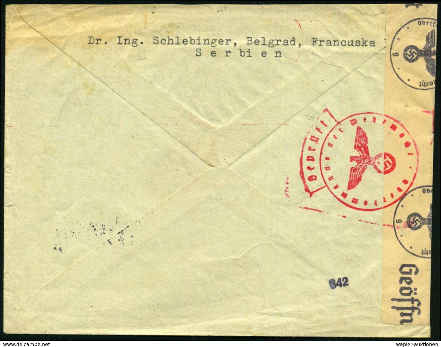 DT.BES.SERBIEN 1942 (20.X.) AFS Francotyp: SERBIEN/SERBIJA/ BEOGRAD/PHILIPS/RADIO.. Mit Kyrill. Landes- U. Ortsbezeichnu - WW2