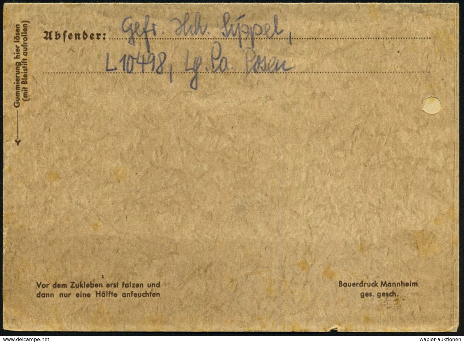 DEUTSCHES REICH 1942 (Sep./Nov.) 1K: FELDPOST/d/--- Bzw. FELDPOST/f/000 Bzw. FELDPOST/b/--- + Blauer, Apt. 1K-HdN; Feldp - Guerre Mondiale (Seconde)