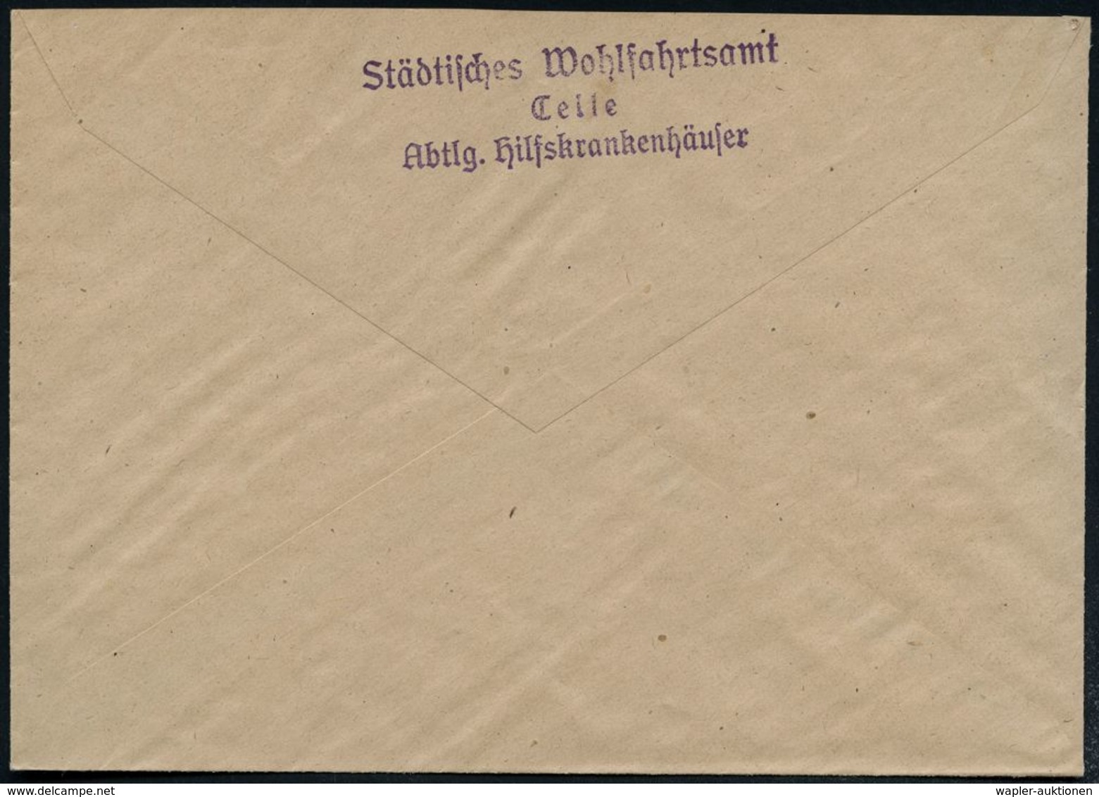 CELLE/ 1/ Stadtverwaltung 1945 (9.11.) Aptierter AFS = Hakenkreuz Entfernt (Schloß, Stilis. Pferdegiebel) + Viol. Abs.-3 - Autres & Non Classés