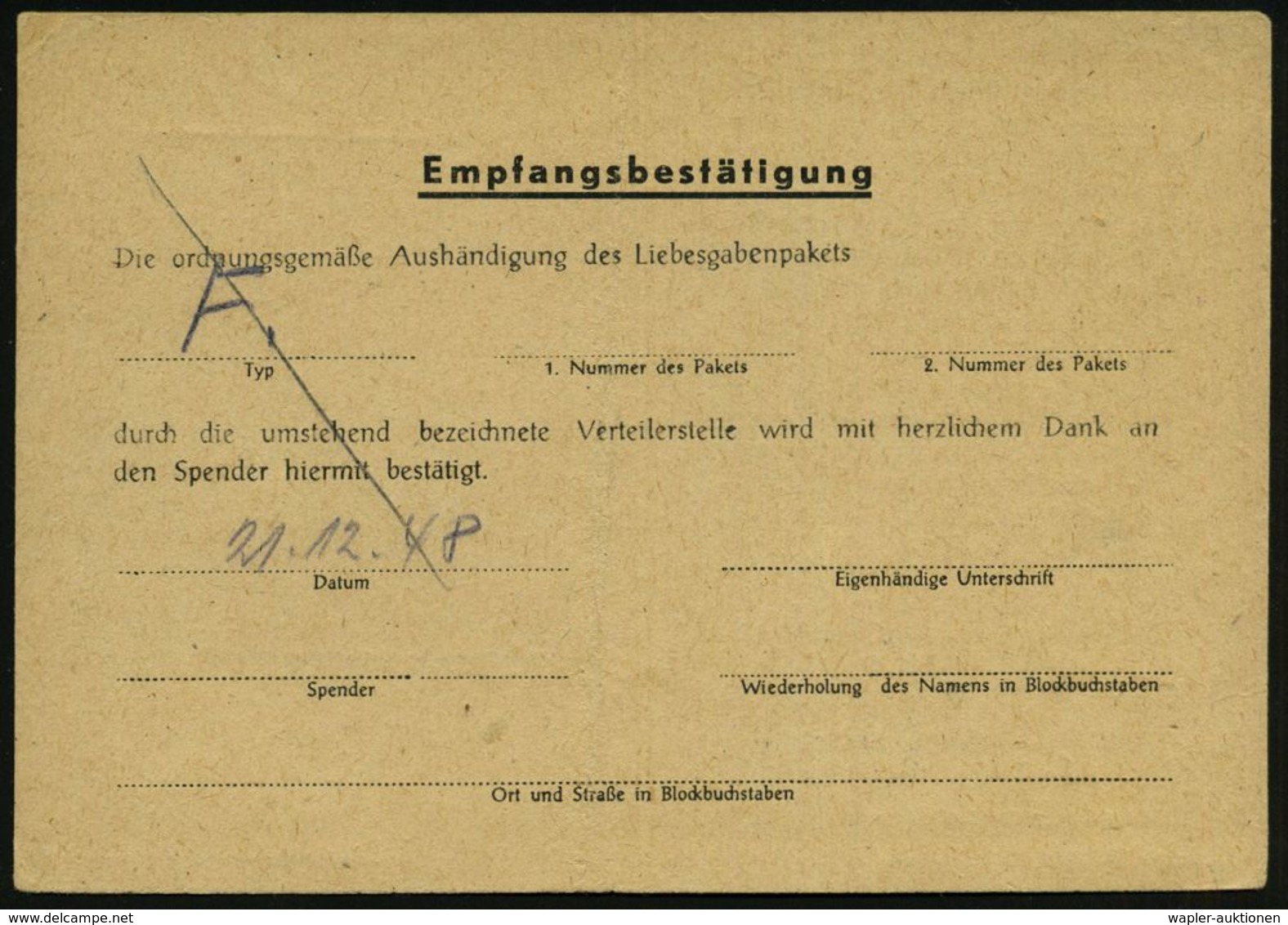 BERLIN-CHARLOTTENBURG 2/ Bl 1949 (17.3.) Aptierter PFS 6 Pf. (NS-Adlerkopf Entfernt) Auf Vordr-Ortskt.: OSMOS-Liebes-gab - Autres & Non Classés