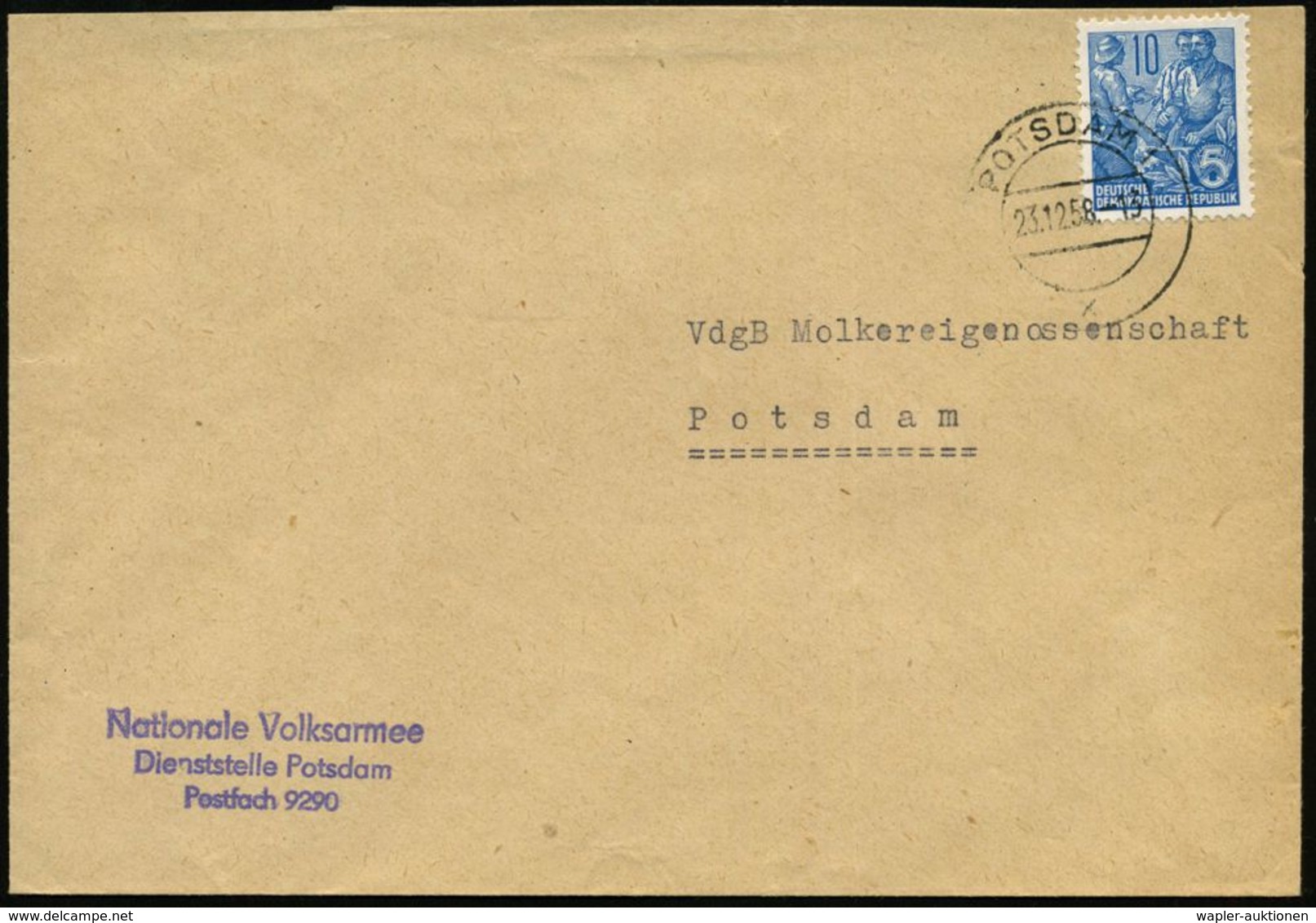 POTSDAM 1/ X 1958/62 2K-Steg Bzw. MaWSt.: POTSDAM 1/ab/ZAHLENLOTTO.. + Viol. 3L: Nationale Volksarmee/Dienststelle Potsd - Autres & Non Classés