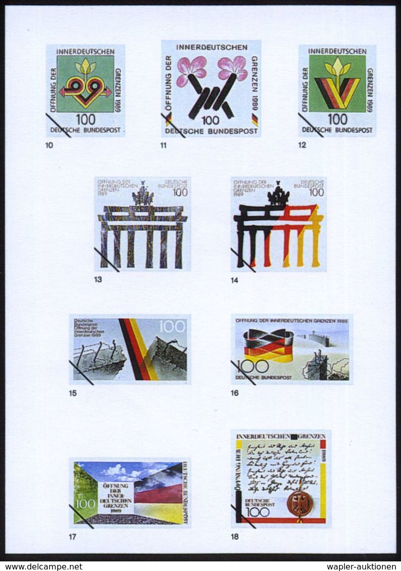 B.R.D. 1994 (Sept.) 100 Pf. "5. Jahrestag Öffnung Innerdeutsche Grenze", 68 Verschied. Color-Alternativ-Entwürfe D. Bund - Autres & Non Classés