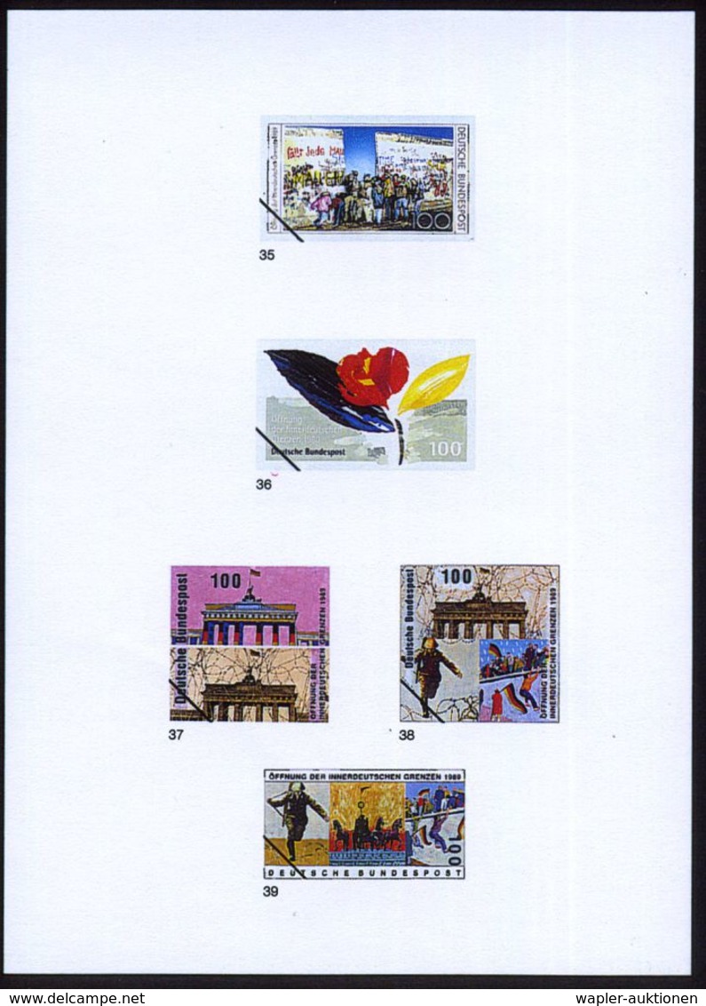 B.R.D. 1994 (Sept.) 100 Pf. "5. Jahrestag Öffnung Innerdeutsche Grenze", 68 Verschied. Color-Alternativ-Entwürfe D. Bund - Sonstige & Ohne Zuordnung