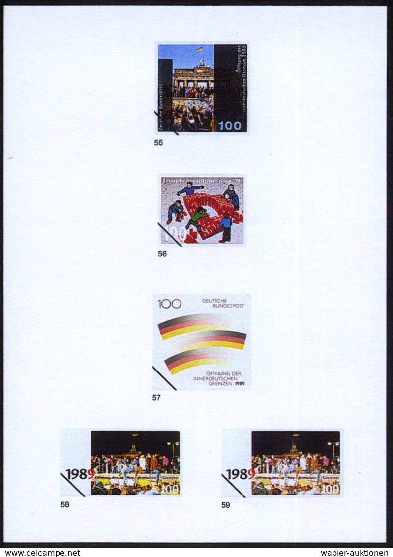 B.R.D. 1994 (Sept.) 100 Pf. "5. Jahrestag Öffnung Innerdeutsche Grenze", 68 Verschied. Color-Alternativ-Entwürfe D. Bund - Sonstige & Ohne Zuordnung