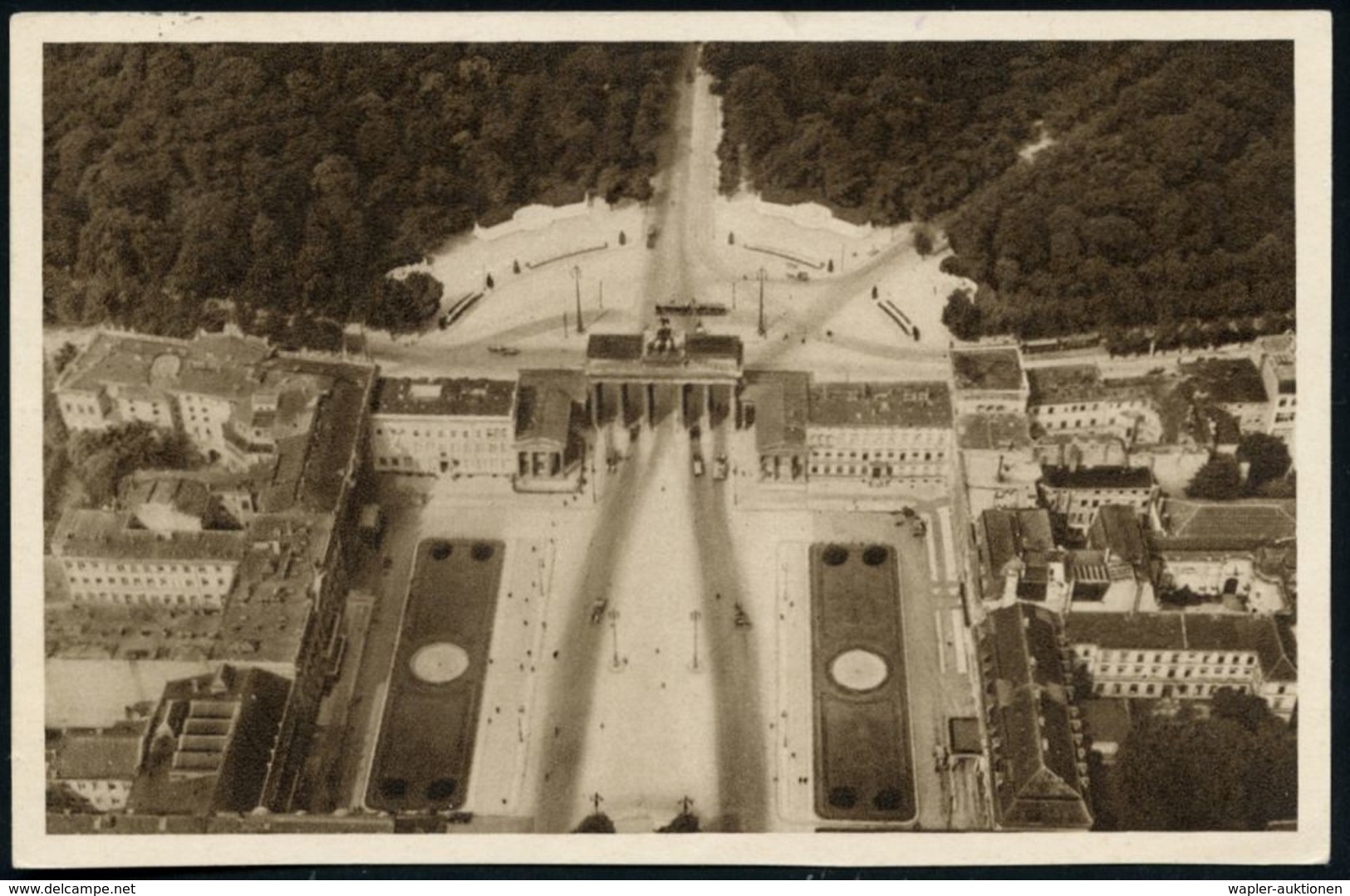 Berlin 1934 WHW-BiP 6 Pf.: Brandenbg. Tor (Luftbild) Mit Liebermann-Haus, Alte Akademie Der Künste (Pariser Platz) Einze - Monuments