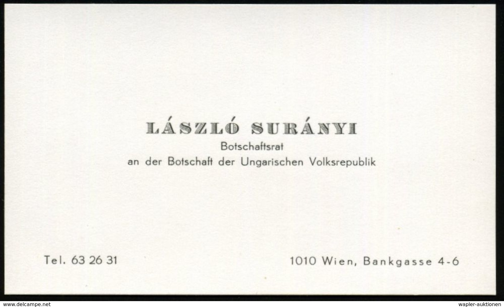 ÖSTERREICH 1967 (15.12.) AFS: WIEN/UNGARISCHE/BOTSCHAFT/WIEN.. 0200 Gr. + 0150 Gr. = 2 Abdrucke! (ungar. Parlament) Rs.  - Otros & Sin Clasificación