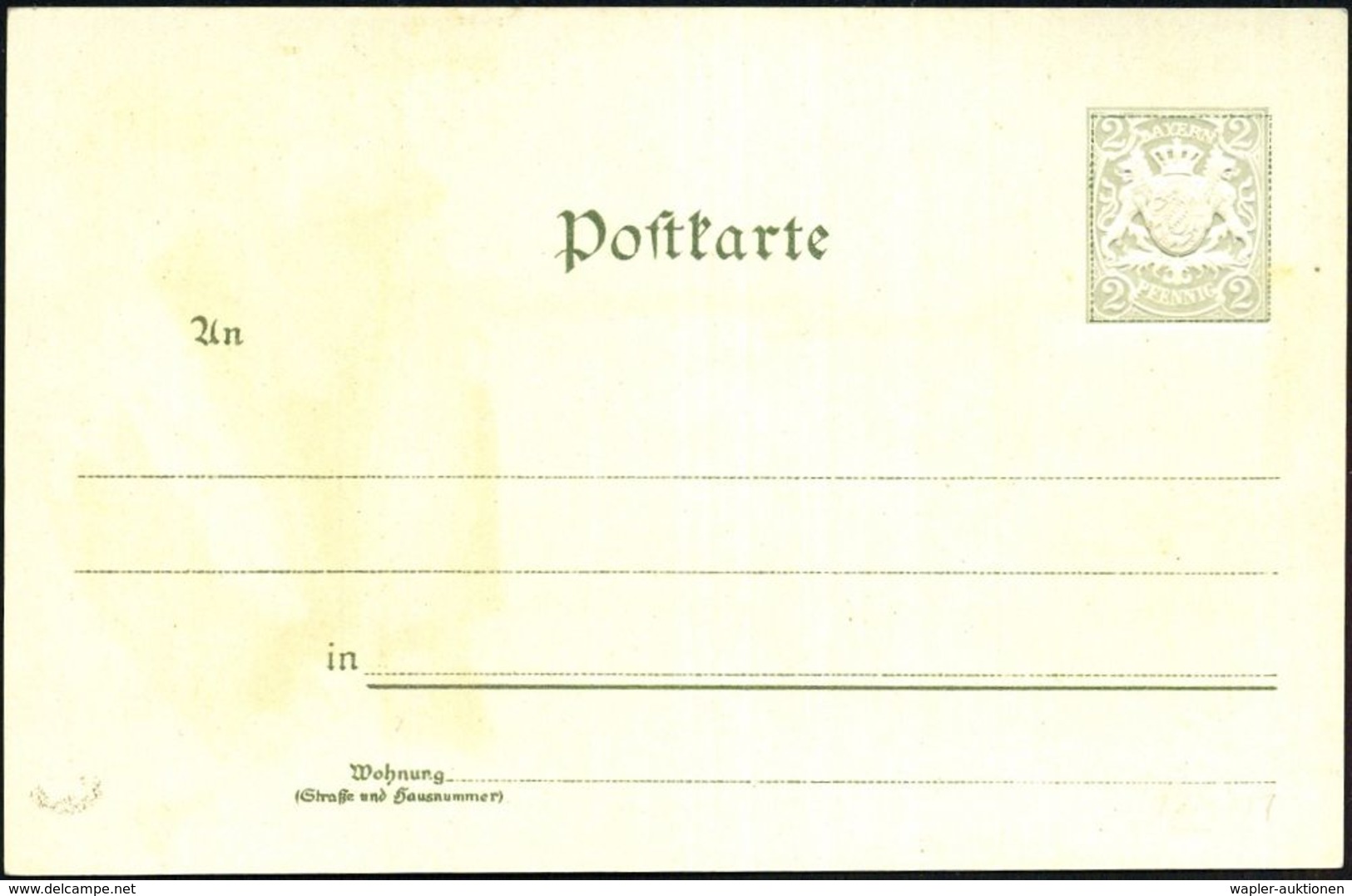 München 1900 (21.4.) PP 2 Pf. Wappen, Grau: 6. Delegirten- Bayr. Verkehrsbeamten Versammlung.. = Rückseite Hauptbahnhof  - Trains