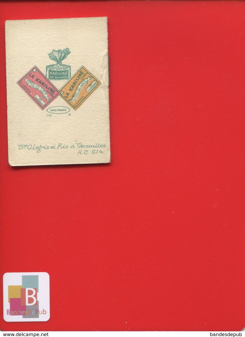 VERSAILLES LA KABILINE Legris Carnet Calendrier Petit Format 1925 - Petit Format : 1921-40