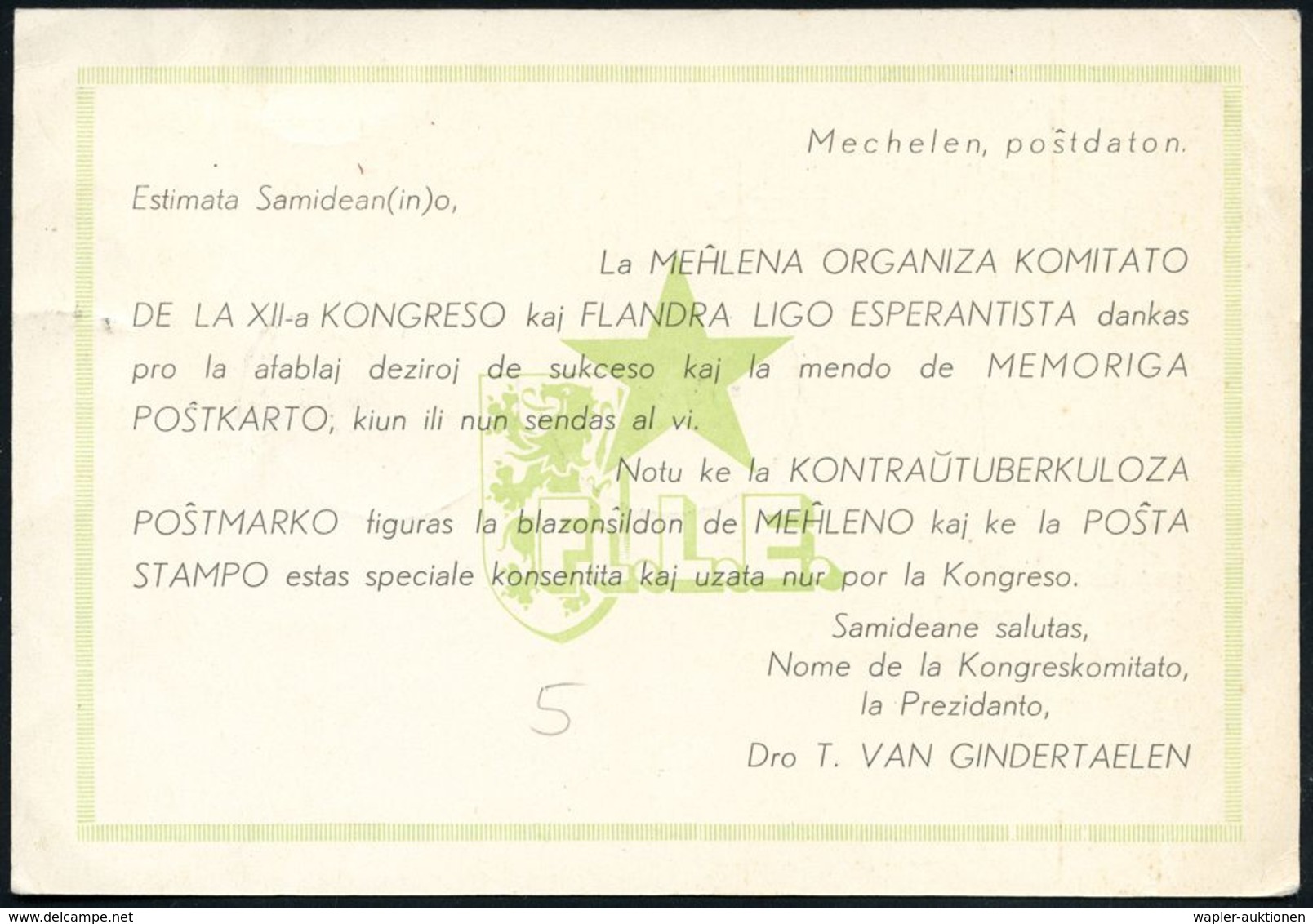 BELGIEN 1947 (24.5.) SSt: MECHELEN/XIIA ESPERANTO-KONGRESO DE FLANDRALIGO , 2x Klar Gest. Ausl.-Sonder-Kt.: FL. L. E.!   - Esperanto