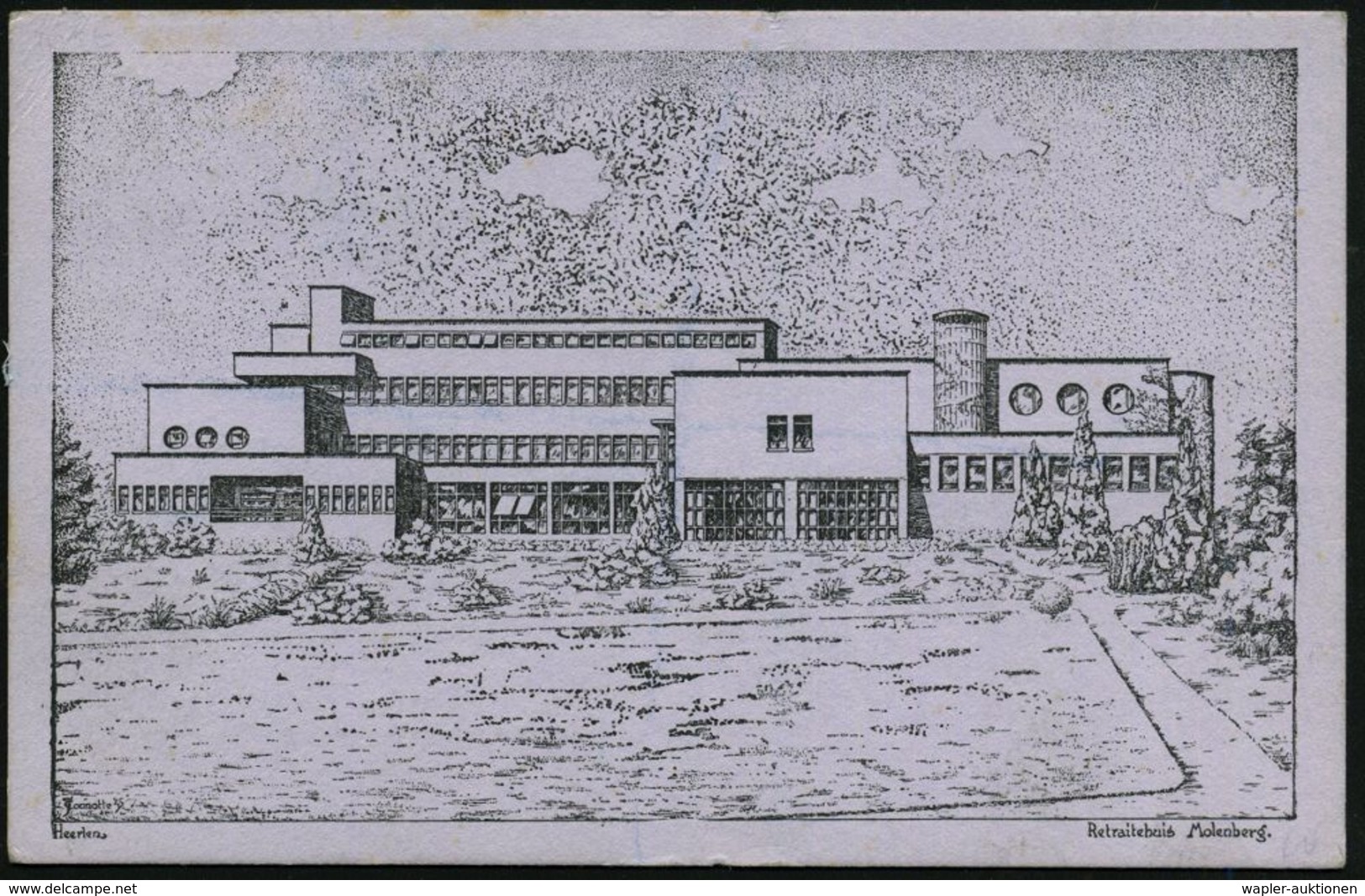 NIEDERLANDE 1947 (7.4.) Viol. SSt: HEERLEN/28A KONGRESO ASOCIO DE LABORISTAJ ESPERANTISTOJ (Stern) 3 X (1x Etw. Undeutl. - Esperanto