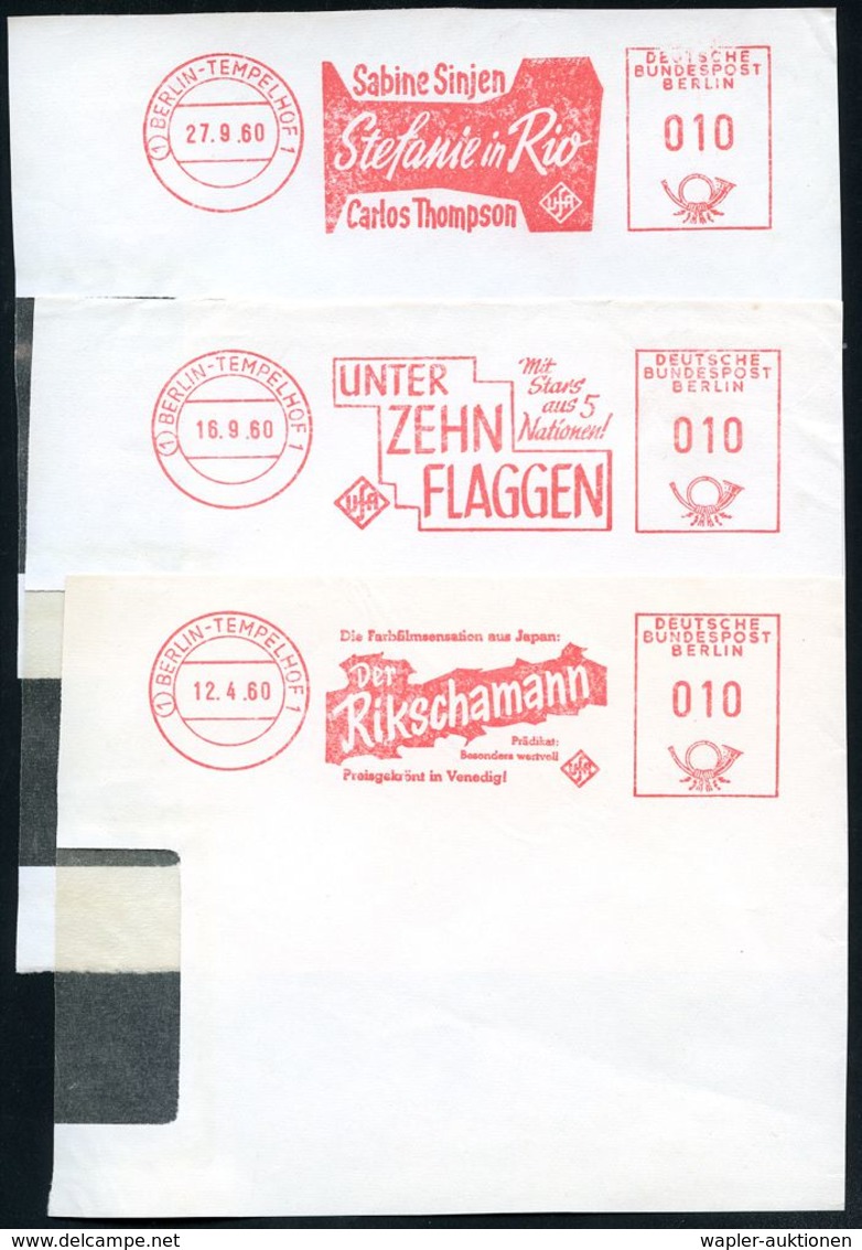 (1) BERLIN-TEMPELHOF 1960/71 10 Verschiedene Film-AFS Der Firma UfA, Dabei: Prinzessin Olympia, Ingeborg, Heldinnen, Die - Kino