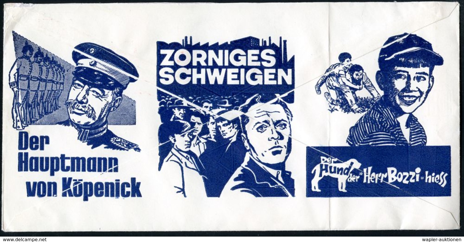 (1) BERLIN W 15/ ..Spitzenfilme/ In 16mm/ ..BRUNO SCHMIDT 1963 (31.1.) AFS (Comic--Figur) Auf Reklame-Bf: Der Hauptmann  - Cinéma