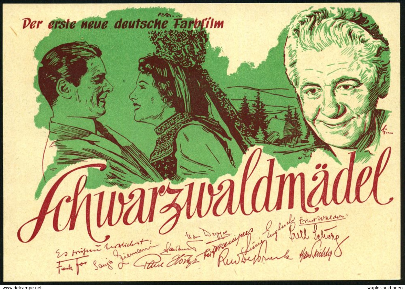 (20a) HANNOVER 1/ DER ERSTE NEUE/ DEUTSCHE FARBFILM/ URAUFFÜHRUNG/ SCHWARZWALDMÄDEL 1950 (21.9.) SSt Auf Uraufführungs-S - Cinéma