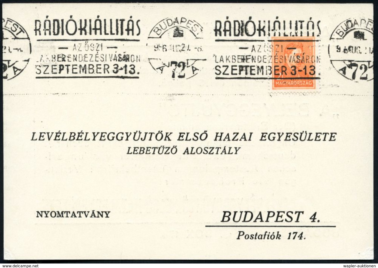 UNGARN 1936 (29.8.) BdMWSt: BUDAPEST/62/RADIOKIALLITAS.. = Funk-Ausstellung Zur Herbstmesse, Seltene Ortskt. - Blindheit - Non Classés