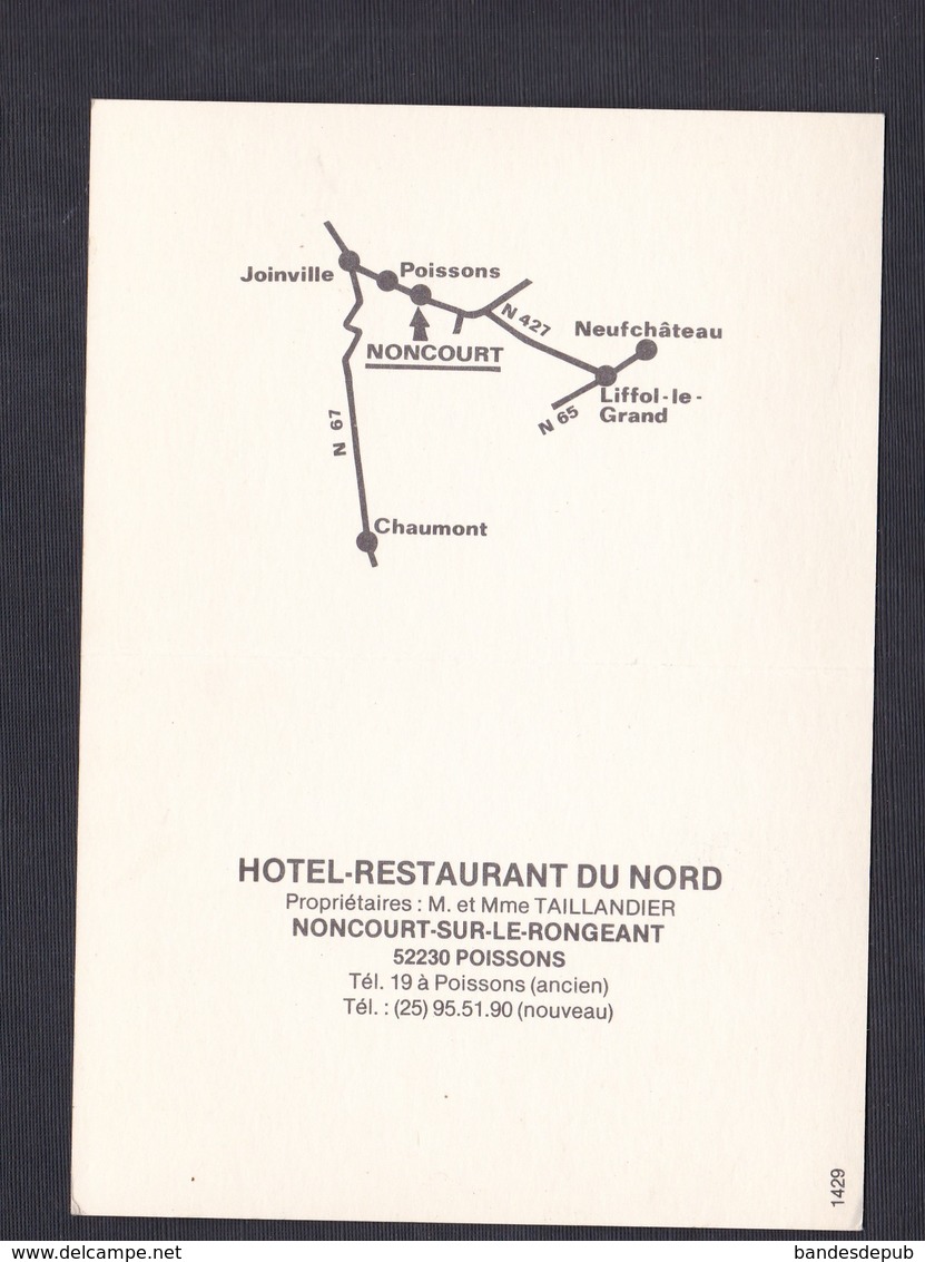 NONCOURT SUR LE RONGEANT (52) Hotel Restaurant Cafe Du Nord ( Biere Stella Artois Kronenbourg Voiture Renault - Autres & Non Classés