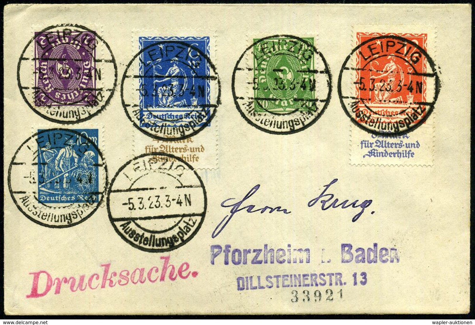 LEIPZIG/ Ausstellungsplatz 1923 (5.3.) Seltener 1K-Brücken-SSt = Saison-Hauspostamt Messe- U. Ausstellungsgelände Ohne U - Non Classés