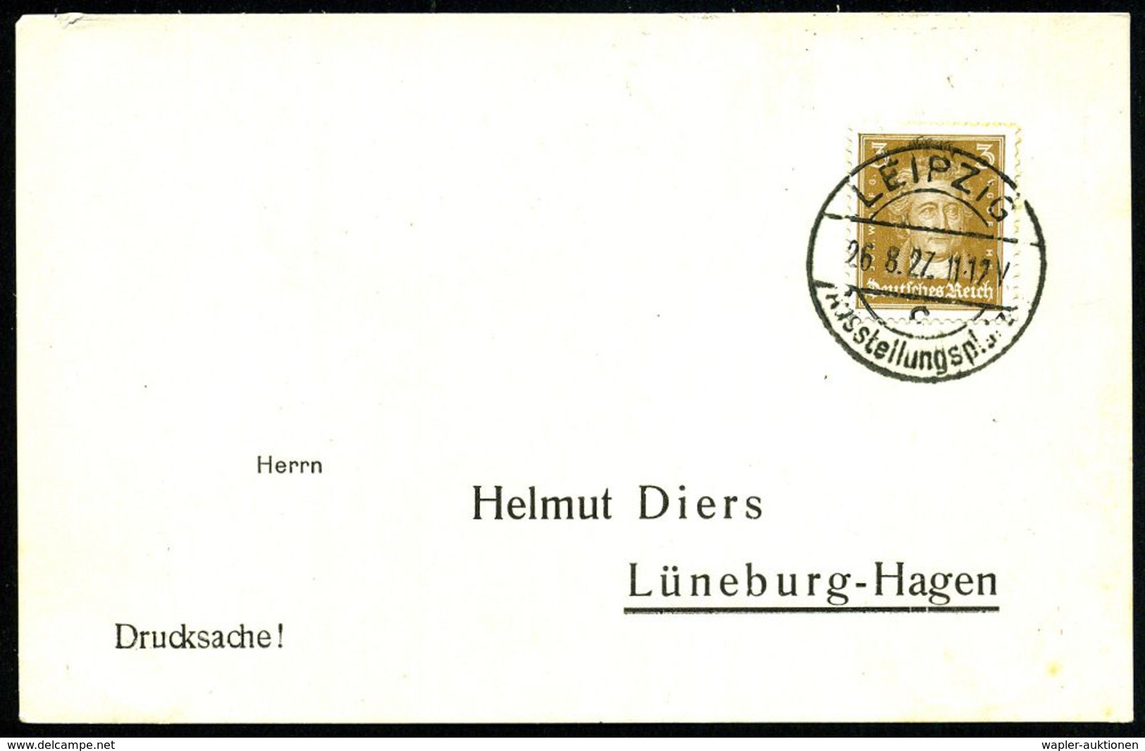 LEIPZIG/ C/ Ausstellungsplatz 1927 (26.8.) SSt = Verwendung Zur Herbstmesse 1927 , Klar Gest. Inl.-Karte (Bo.46 C, VI. V - Non Classés