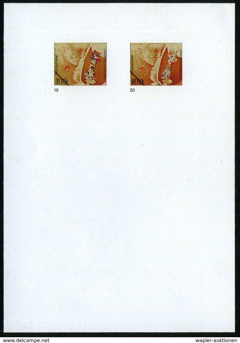 B.R.D. 1992 (Mai) 100 Pf. "Familie Schafft Zukunft", 20 Verschied. Color-Alternativ-Entwürfe D. Bundesdruckerei Auf 4 En - Otros & Sin Clasificación