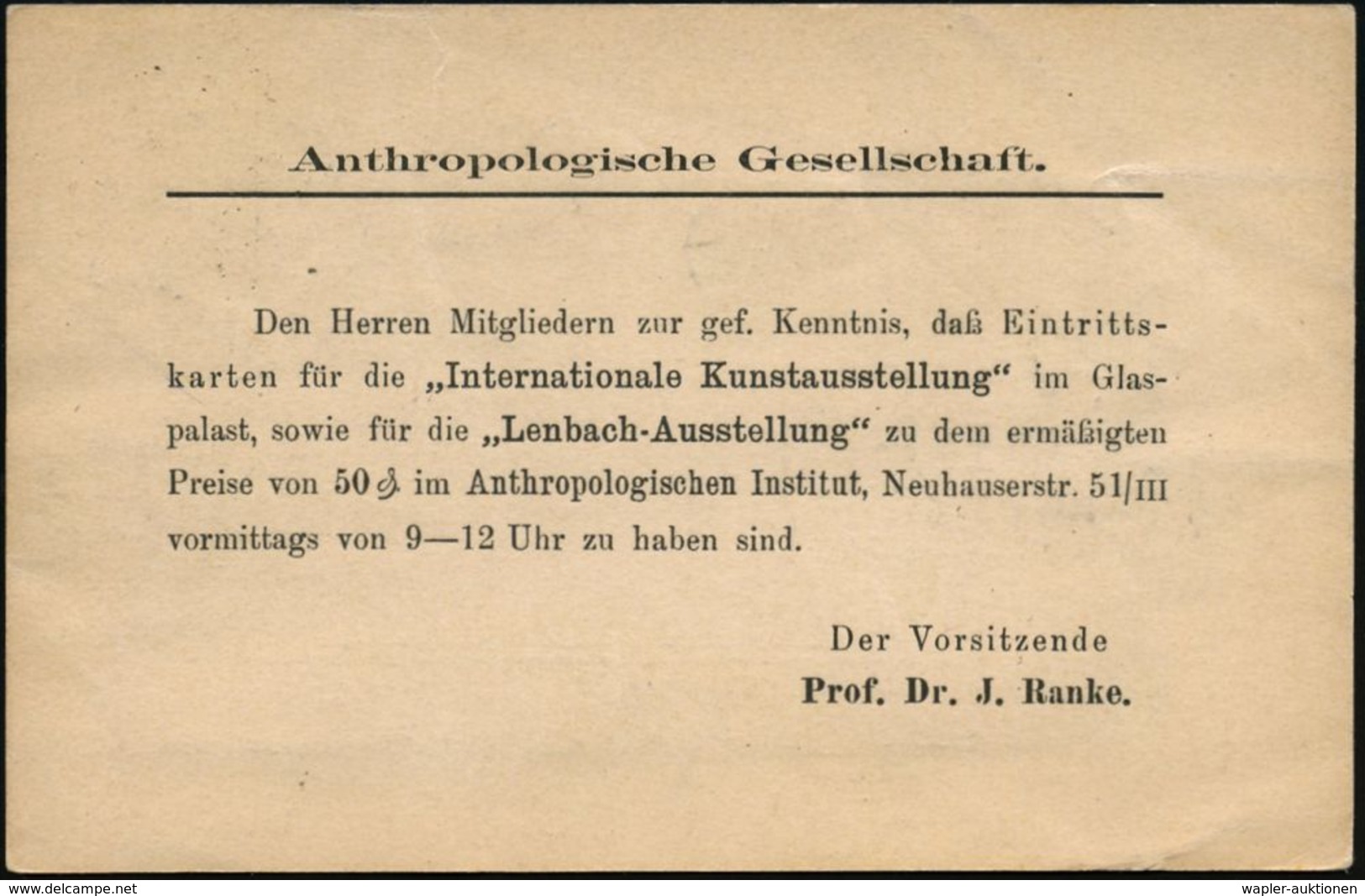 München 1903 (30.7.) Amtl. P 2 Pf. Rauten, Grau + Rs. Zudruck: Anthropologische Ges./.."Internat. Kunstausstellung" Und  - Autres & Non Classés