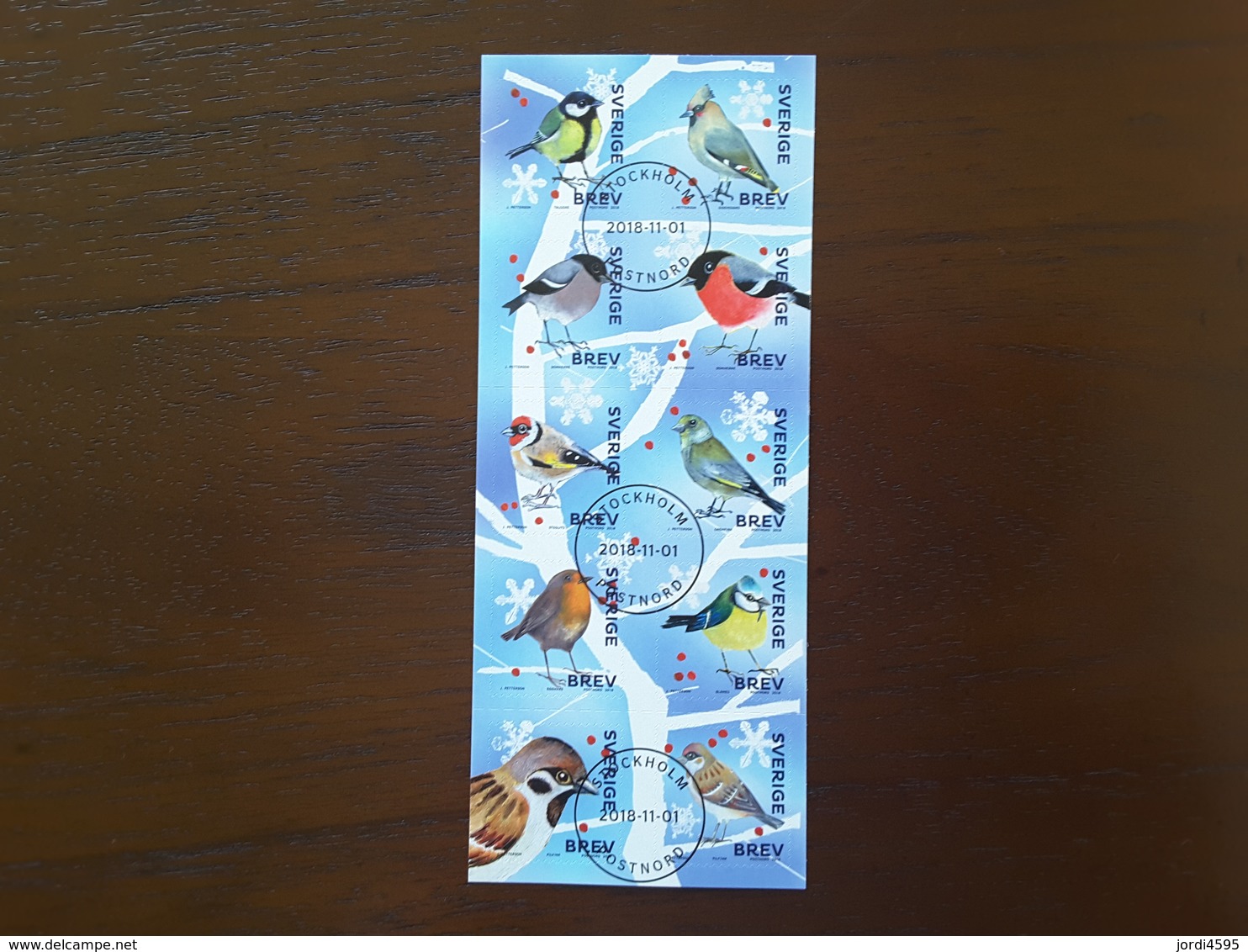 Sweden Used  Booklet Winter Birds 2018 - Usados