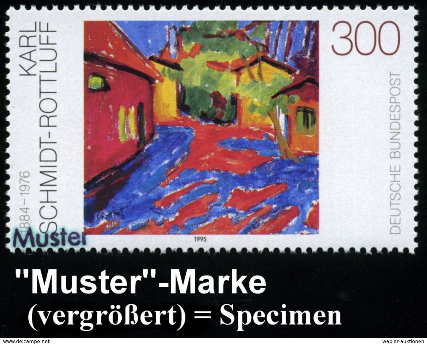 B.R.D. 1995 (Jan.) "Deutsche Malerei 20. Jhdt.", Kompl. Satz = 100 Pf. F. Radziwil ("Wasserturm Bremen") 200 Pf. G. Schr - Autres & Non Classés