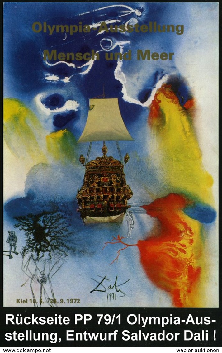 Kiel 1972 PP 10 Pf. + 25 Pf. Unfall: Olympia-Ausstellung "Mensch Und Meer" = Entwurf Von Salvador Dali (Taucher-Motiv, B - Sonstige & Ohne Zuordnung